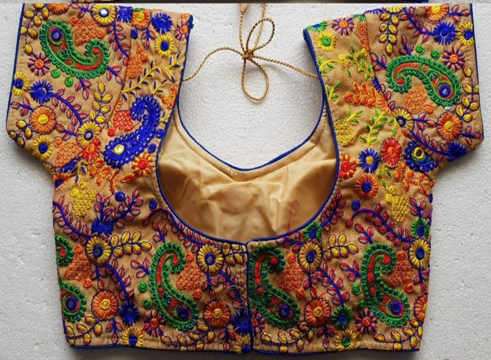Heavy  Benglory Cotton Blouse with Kachhi embroidery work-No COD for this item - SVB Ventures